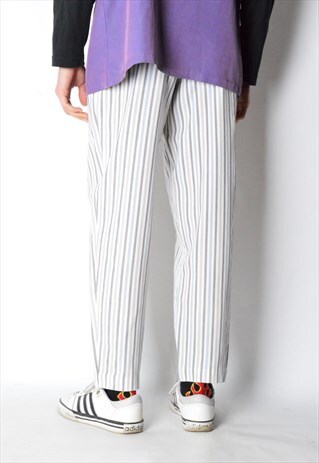 VINTAGE 80S UNISEX BEIGE STRIPED PANTS
