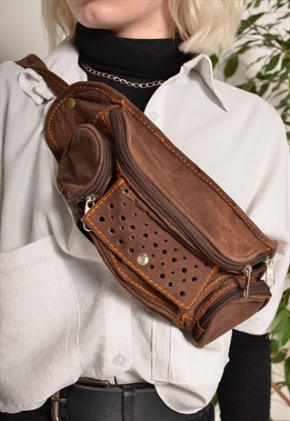 brown suede bum bag