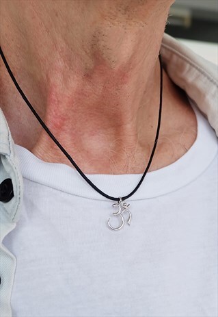 BLACK OM CORD NECKLACE