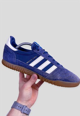 Vintage Adidas Indoor Super Trainers Blue Suede Gum UK 11