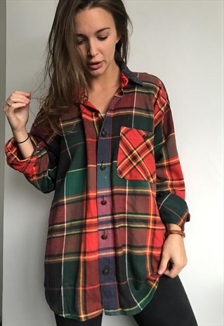 VINTAGE FLANNEL OVERSIZED RETRO UNISEX SHIRT