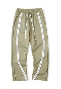 Utility joggers side clip pants contrast stripe trousers