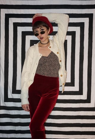 VINTAGE 70'S CABLE KNIT CARDIGAN