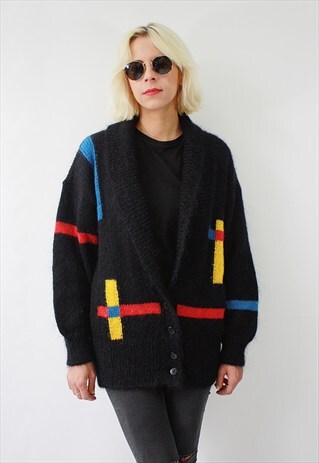 VINTAGE 90'S BEAUTIFUL BLACK CARDIGAN