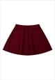 PLEATED MINI SKIRT WIDE FIT PREPPY KNITTED BOTTOMS IN RED