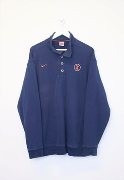 Vintage Nike Illinois polo sweatshirt in navy. Best fits XL