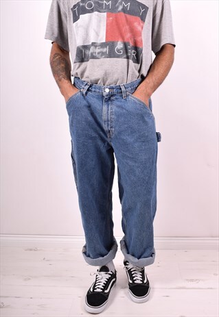 CALVIN KLEIN MENS VINTAGE JEANS W36 L34 BLUE 90S