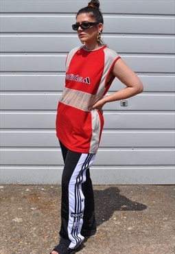 vintage Y2K reworked adidas spell out sequin mesh vest