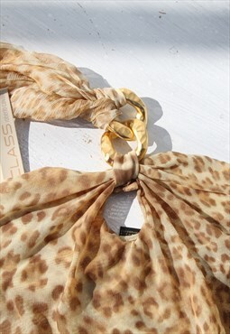 Roberto Cavalli stock cheetah animal print stretch tulle top
