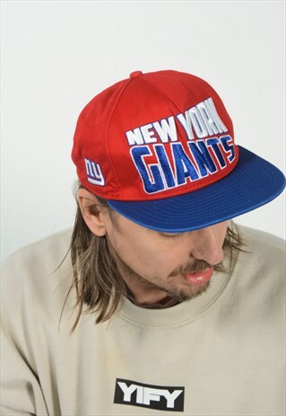 Vintage GIANTS New York Trucker Hat Big Logo Cap NFL Team One 