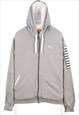 Vintage 90's Puma Hoodie Hooded Zip Up Grey Medium