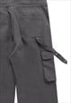 HIGH WAIST PARACHUTE JOGGERS CARGO POCKET PANTS IN GREY