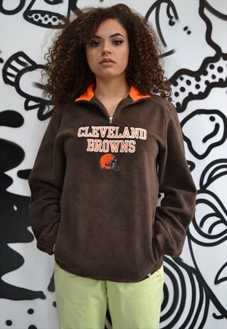 CLEVELAND BROWNS REEBOK APPAREL HALF ZIP FLEECE