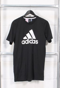 Vintage Adidas T-Shirt in Black Crewneck Lounge Tee 15-16yrs