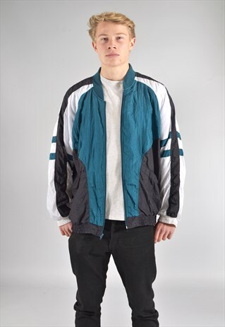 VINTAGE TEAL GREEN '80S TRACK TOP