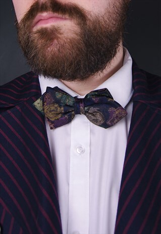 VINTAGE FLOWER PRINT BOW TIE