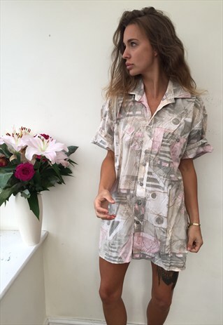 CRAZY PATTERN OVERSIZED UNISEX RETRO VINTAGE FESTIVAL SHIRT