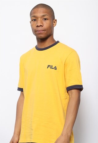 VINTAGE FILA LOGO T-SHIRT YELLOW