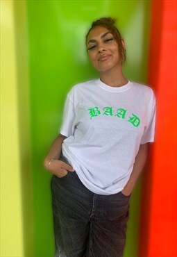 baad t-shirt white BAAD 2K1 (Neongreen)
