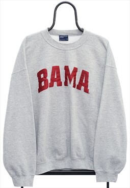 Vintage BAMA Spellout Grey Sweatshirt Mens