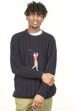 VINTAGE NAVY JAEGER JUMPER