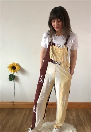 Vintage 90s Beach Style Boho Dungarees.