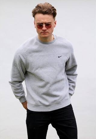 NIKE USA 90S ASH GREY MINIMALIST SWEATSHIRT