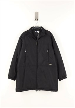 Vintage Fila Winter Jacket in Black - XXL