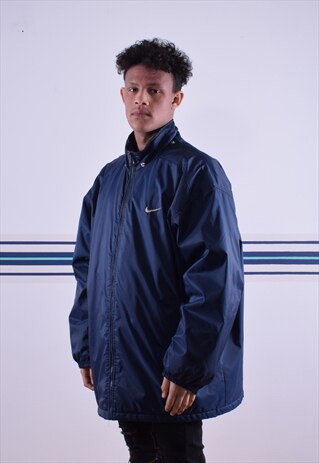 NAVY NIKE EMBROIDERED COAT