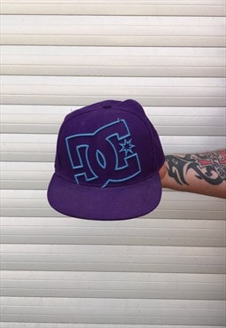 Purple & Blue Embroidered DC Shoes Fitted Baseball Cap  7