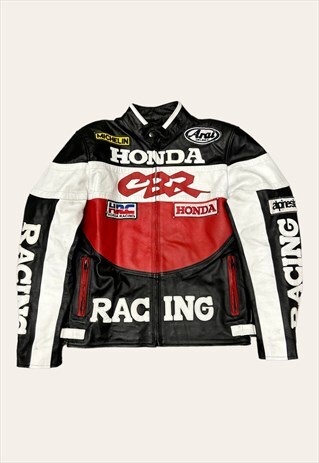 HONDA VINTAGE LEATHER RACING JACKET S