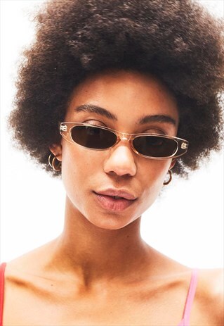 HARLEY - SKINNY FUTURISTIC CHAMPAGNE SUNGLASSES