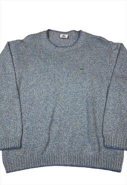 Baby blue lacoste logo embroilery knitwear sweater