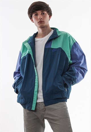VINTAGE NIKE TRACKSUIT WINDBREAKER 90S NAVY BLUE GREEN