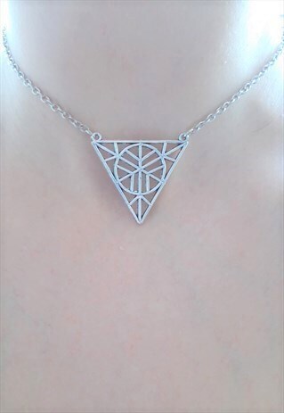 SILVER TRIANGLE CHOKER - CHAIN CHOKER NECKLACE