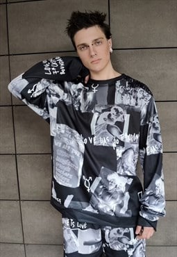 Gay sweatshirt LGBT support top grunge Pride jumper in black