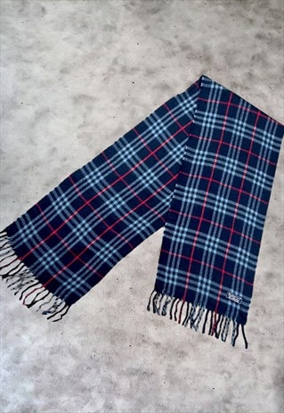 Vintage Early 00s Lambswool Nova Check Iconic Burberry Scarf