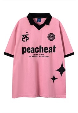 Baseball t-shirt sportswear tee vintage sports top in pink