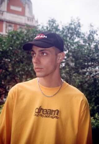 GOLD LONG SLEEVED T-SHIRT WITH DBDNS LO-FI PHOTOCOPY GRAPHIC