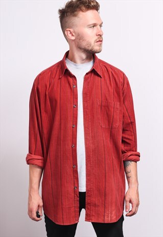 VINTAGE CORDUROY CORD SHIRT RED