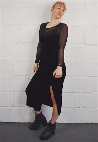 VINTAGE SLIP DRESS 90S FRINGED FESTIVAL