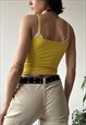 VINTAGE Y2K 00'S SUMMER CUTE YELLOW FITTED TOP