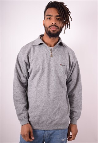 CHAMPION MENS VINTAGE SWEATSHIRT JUMPER LARGE GREY 90S