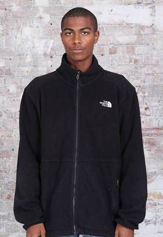 VINTAGE NORTH FACE FULL ZIP LOGO FLEECE BLACK