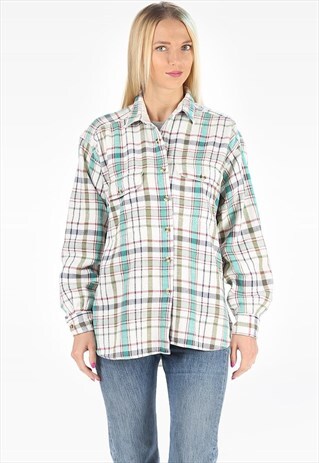PLAID FLANNEL SHIRT WELL WORN