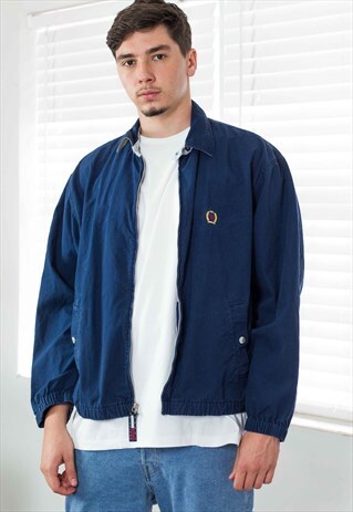 VINTAGE TOMMY HILFIGER JACKET HARRINGTON LOGO 90S S 15.7
