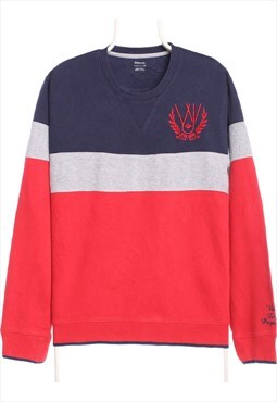 Reebok 90's Crewneck Striped Sweatshirt Medium Red