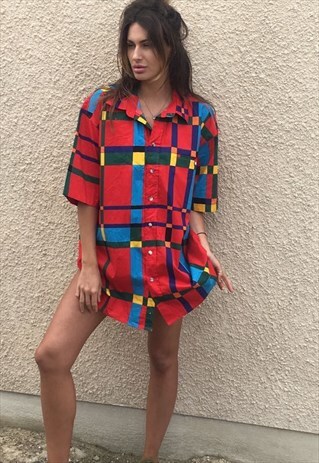PATTERNED OVERSIZED RETRO VINTAGE UNISEX FESTIVAL SHIRT