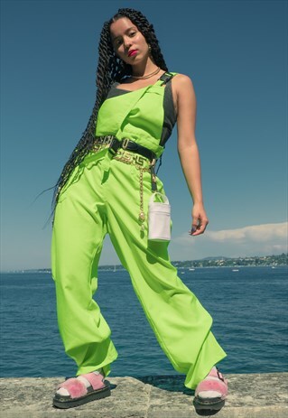 VINTAGE UTILITY SUIT FLUO OVERIZED OVERALLS WORKWEAK
