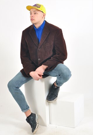VINTAGE CORDUROY BLAZER JACKET IN BROWN